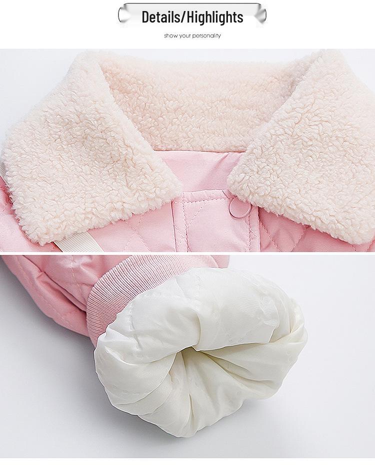 Girls' 2025 Fleece-lined Winter Coat: New Thickened Cotton Jacket for Autumn & Winter