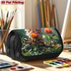1pc Enchanted Forest Design Double Layer Flip Pencil Case-Multi Layer Flip Cover Design, Storage Bag, Zipper Closure, Suitable for Schools, Offices, a