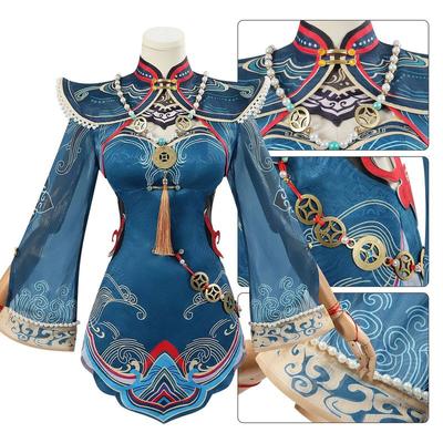 Naraka: Bladepoint Cosplay Costume Little Zombie Jade Linglong Ink Traveling Robe Cosplay Outfit Anime Costume