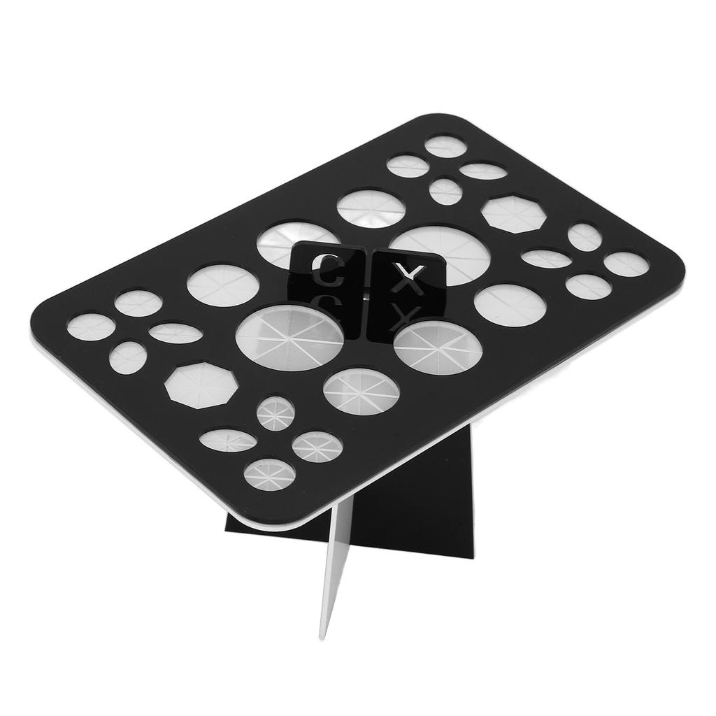 Nail Art Brush Holder Stand Acrylic 26 Holes Nail Art Brush Rack for School Office Home Store Black White