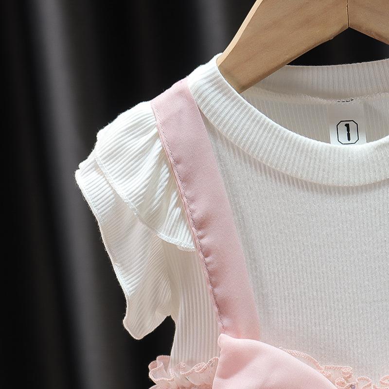 Girls' Casual Short Sleeved Dress Korean Fashion A-line Dress