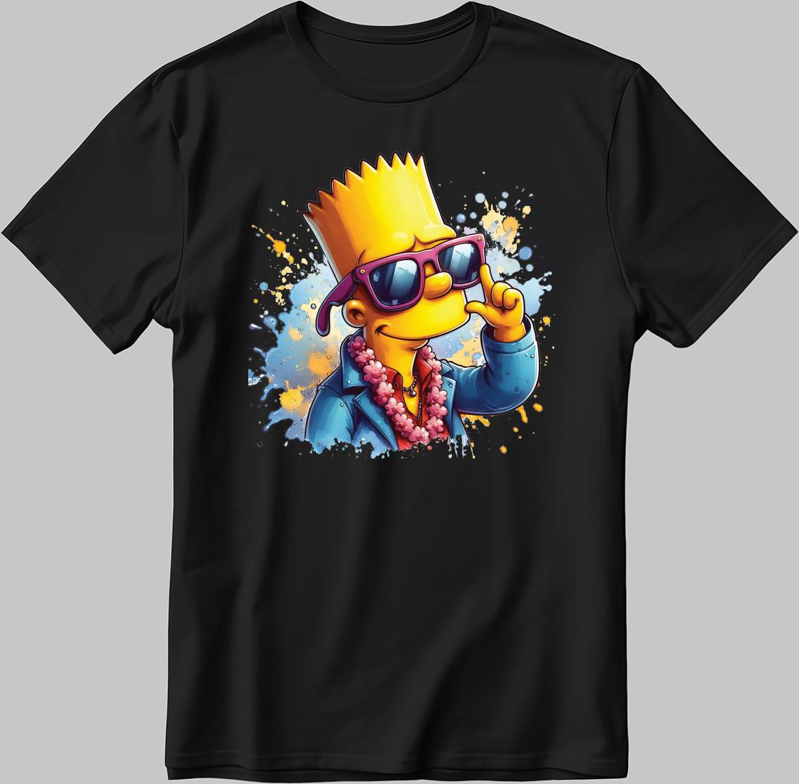 The Simpsons, Simpson Characters Short Sleeve White-Black Men s / Women N606 M