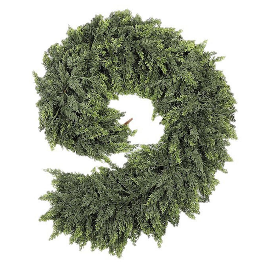 Artificial Cedar Wreath-Vine For Christmas Multipurpose Decorative Garland For Mantelpiece Elegance