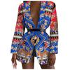 Women Fashion Long Sleeve Print Color Coat Open Front  Suit Jacket