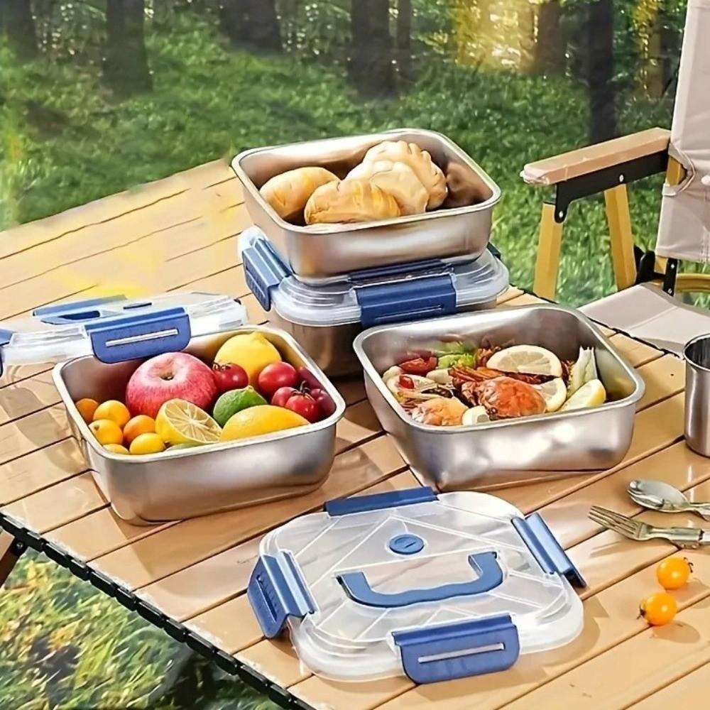 Stainless Steel Food Preservation Box Leakproof Lunch Box Food Storage Box  Camping Picnic