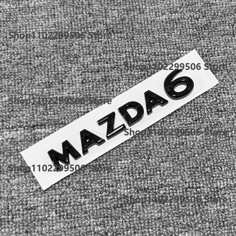 ABS black Auto Logo For 2020 2021 2022 2023 Year Mazda 6 Atenza Badge Car Front Grille Rear Trunk Logo Badge Sticker SKYACTIV G