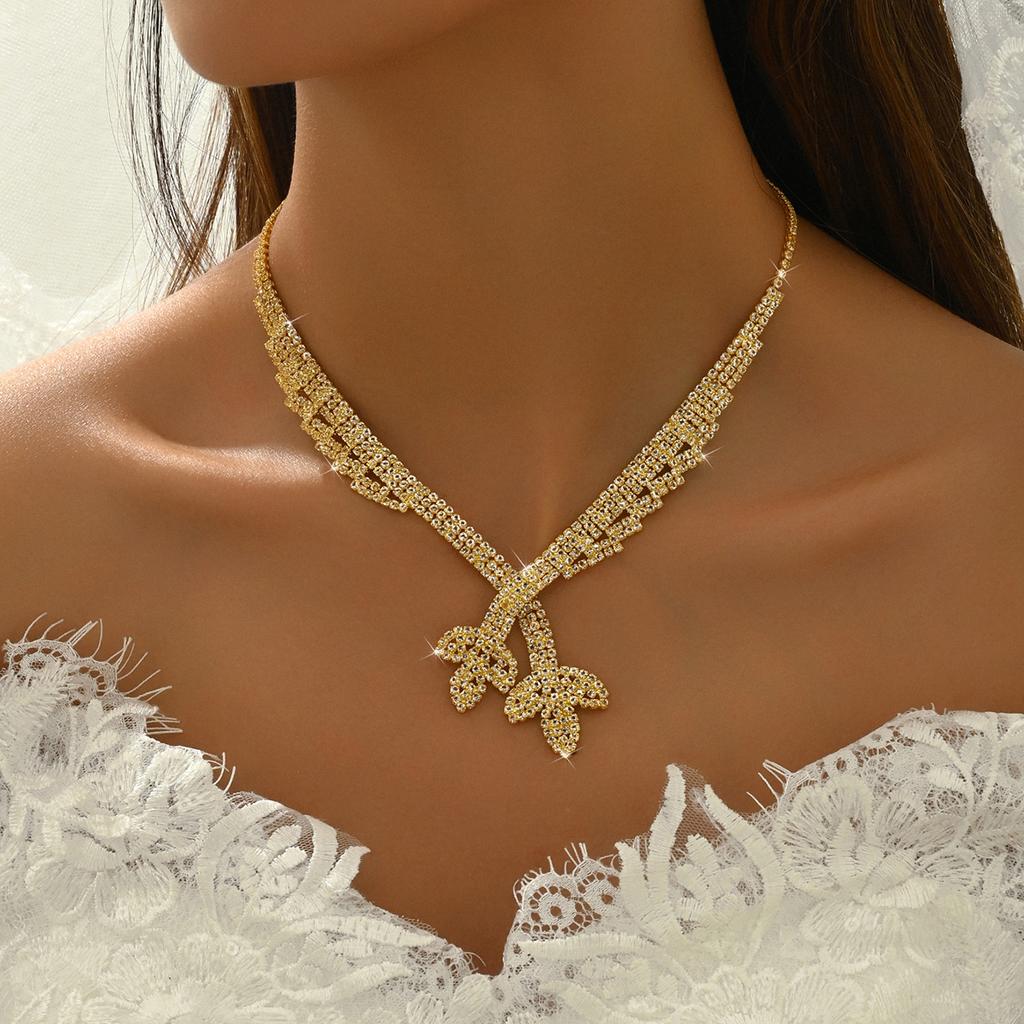5PC Women's Trendy Claw Chain Lotus Necklace Earrings Bracelet Ring Jewelry Set Wedding Banquet Party Holiday Gift