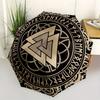 Wikinger Valknut Symbol Nordische Runen Dekorativer Aufkleber AbziehbildRegenschirm, Tragbarer 3-fach Kompakter Regenschirm, Weihnachtsgeschenk ES452