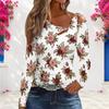 Women Plus Size White Asymmetric Cutout Neck Cold Shoulder Long Sleeve Floral Printed Fitted Top