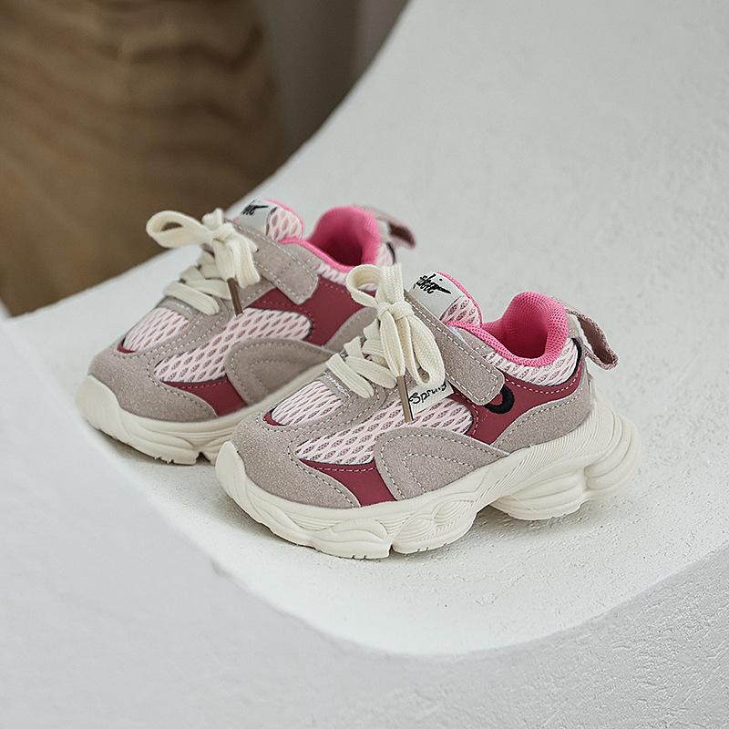 

Children s Breathable Sports Shoes Girls Mesh Dad Shoes Boys Lightweight Soft-soled Casual Shoes 21 рожевий
