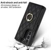 Fold7 Ring+bracket Phone Case for Samsung Galaxy Z fold 7 6 5 4 3 Double Buckle Card Holder Wallet Diamond Grid Pu Leather Cover