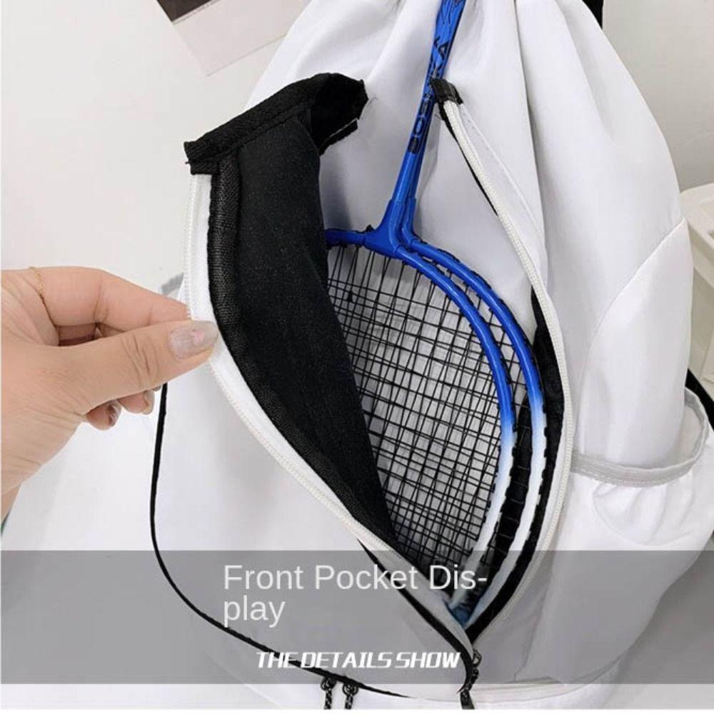 With Shoes Pocket Badminton Sports Bag 2 Rackets Drawstring Fitness Bag Exercise Gym Equipment