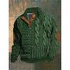 Men S 3d Printed Stand Collar Polo Sweatshirt With Buckle Streetwear