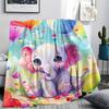 Elephant Print Flannel Blanket, High quality Comfortable for All Seasons, Home Decor, Warmth and Comfort, Perfect for Christmas Gifts