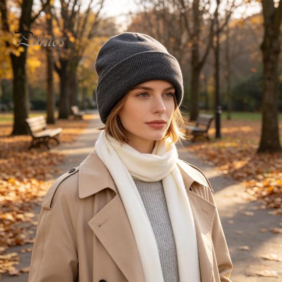 Comfortable Hiking Head Gear Satin Lined Knit Hat for Women, Winter Warm Soft Beanies, Fashion Stretchy Breathable Headwear Frizz-free Hair