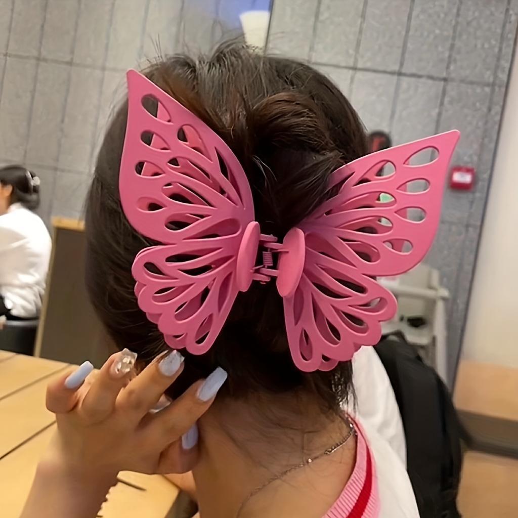1pc Large Hollow Out Butterfly Hair Clip Elegant Bohemian Matte Hairpin with Intricate Cut-Out Design Secure Clip for Women Updos Parties Weddings