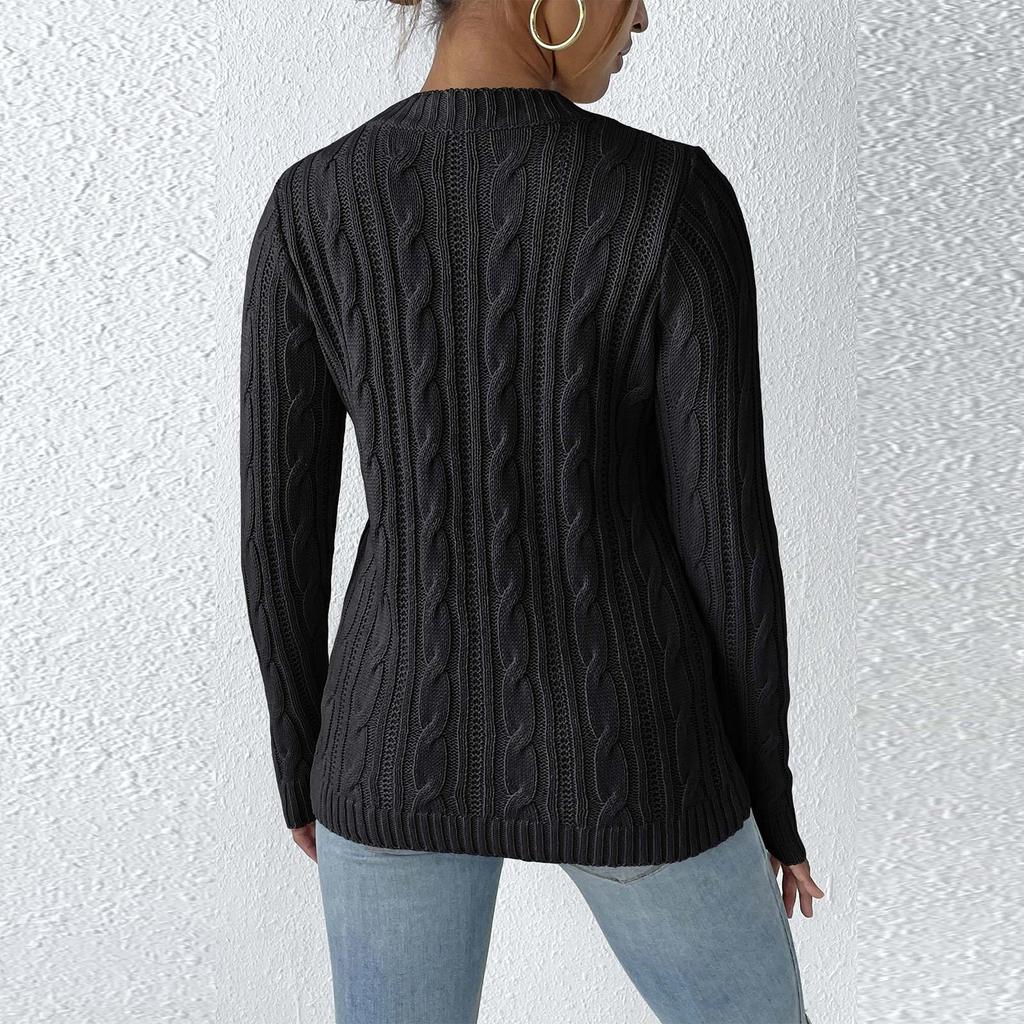 Women's Autumn And Winter New Round Neck Pullover Casual Bottom Knitting Long Sleeve Sweater