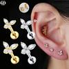1/5 Stück Titan 16G Mini Schmetterling CZ Labret Tragus Knorpel Conch Ohrring Helix Stecker Medusa Piercings Körperschmuck für Frauen