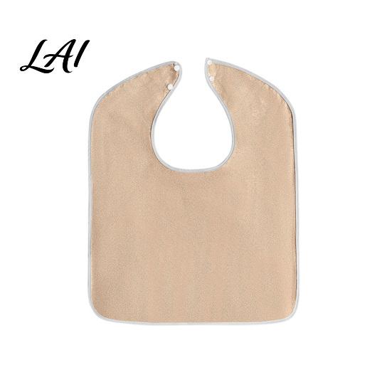 Protective Bibs for Elderly Adult Large Bib Solid Color Waterproof Clothing Protector with Deep Crumb Soft Fabric Catcher Design Adjustable S хаки