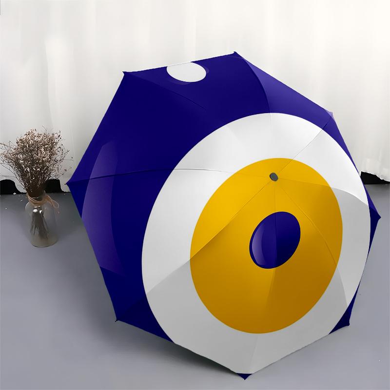 Colorful Evil Eye Amulet Pendant  Protection Charm Jewelry for Good Luck & Safety Umbrella, Portable 3 Fold Compact Umbrella for Men & Women,S217