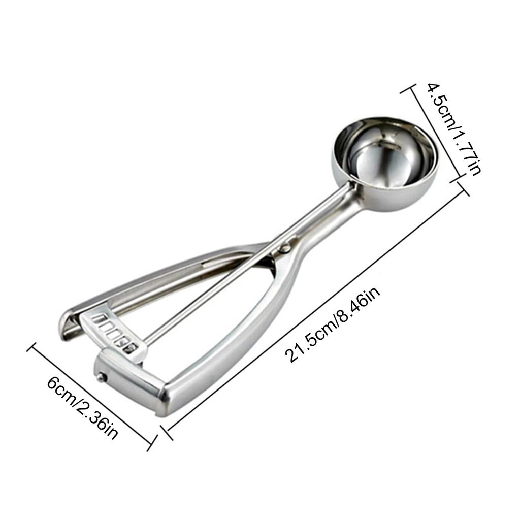 Stainless Steel Ice Cream Scoop Ice Cream Scoop With Trigger Suitable For Ice Cream Cookies Cake Dough Melon Kitchen Supplies