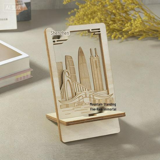 Wooden City Cultural Souvenir: Mobile Phone Holder