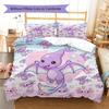 Pink Gradient Cartoon Pattern Bedding,Quilt Set Quilt Cover Pillowcase Home Birthday Gift (1 * Duvet Cover + 2 * Pillowcase, Without Core)