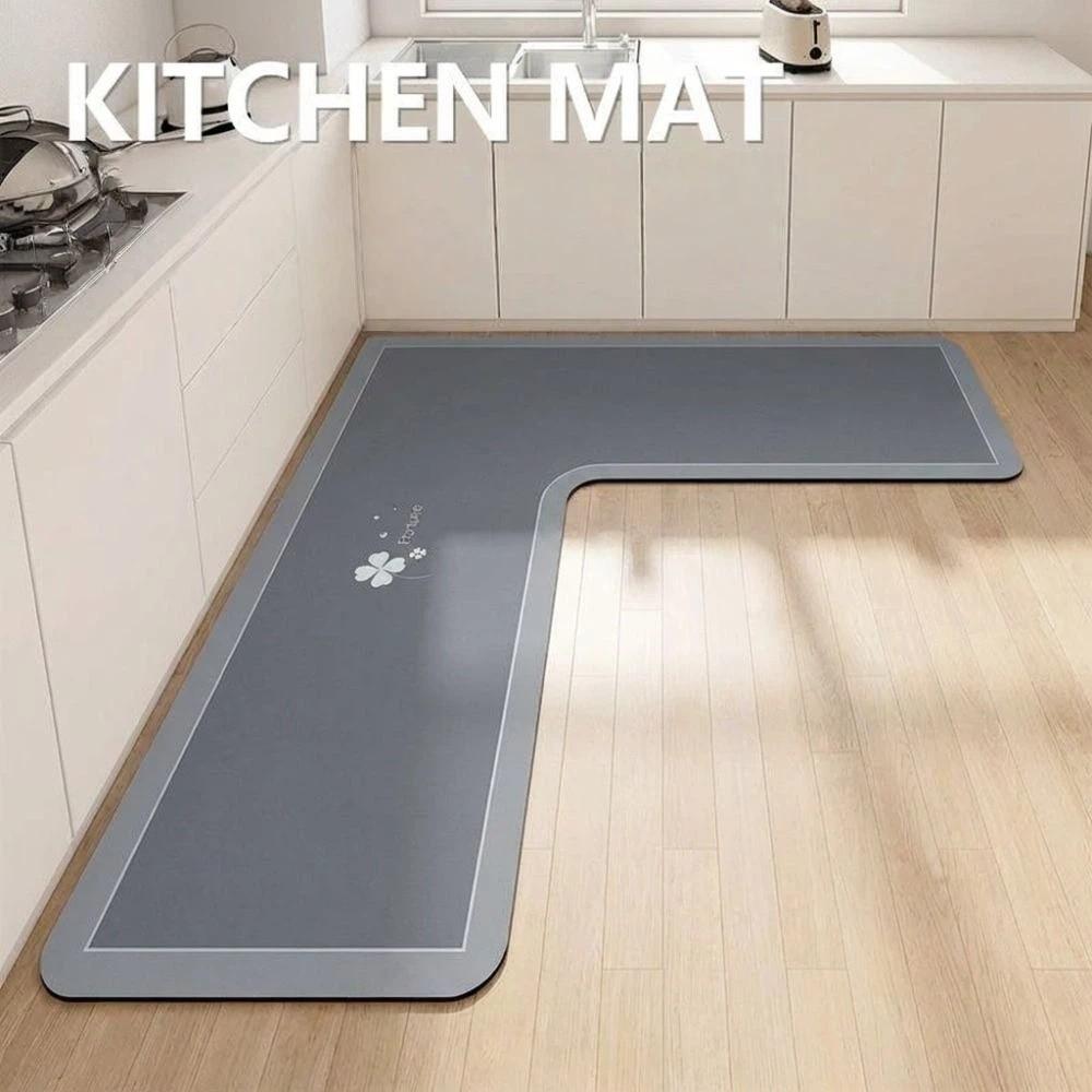 L-Shaped Bathroom Mat Anti-slip Kitchen Corner Carpet Luxury Kitchen Rug  For Home Corner