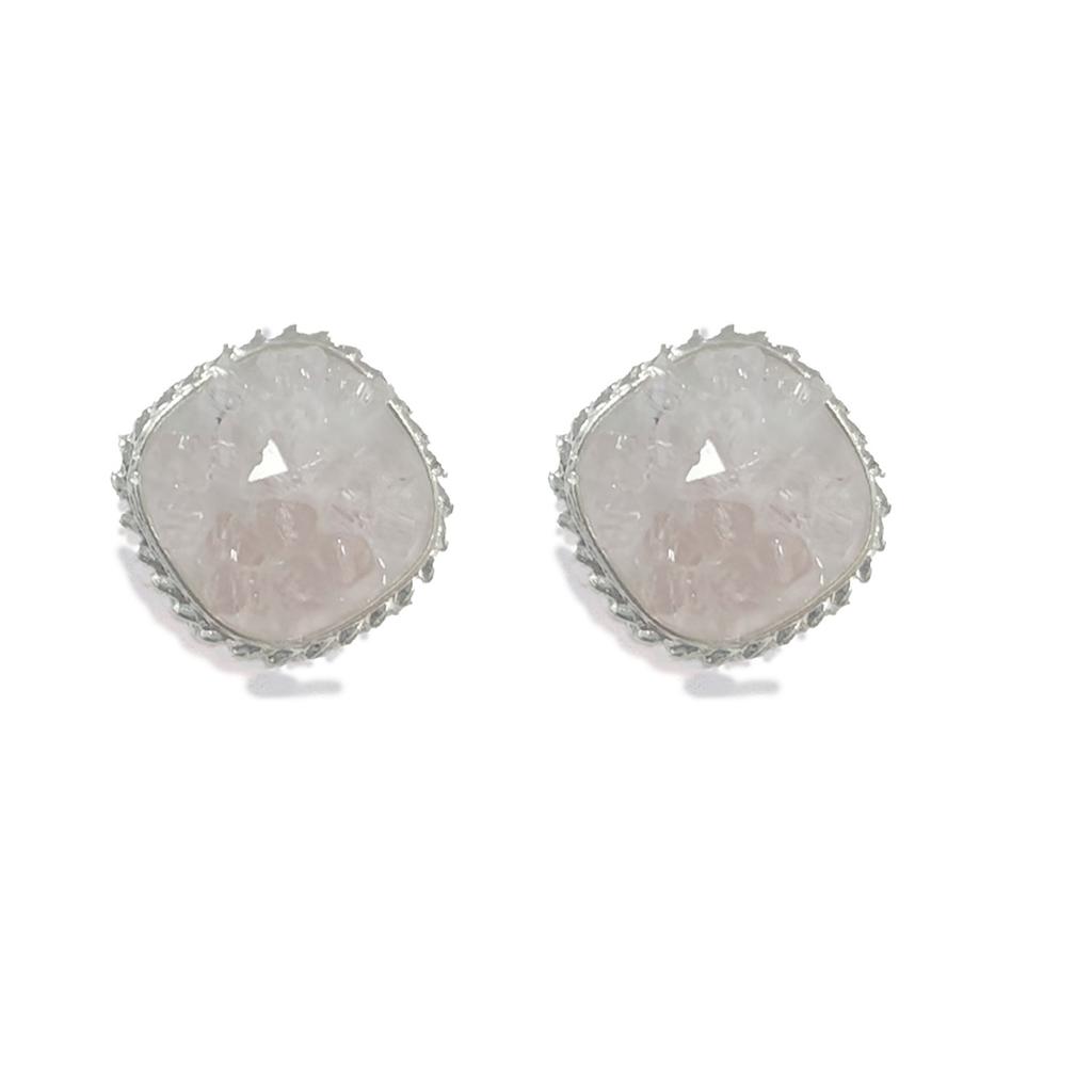 Silver Needle Rhinestone Opal Earrings Versatile Small Gradual Change Stud Earrings Advanced Sense Simple Geometric Earrings Women