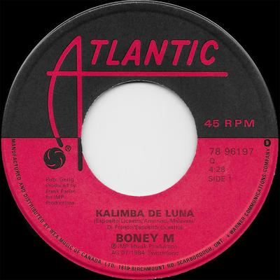 7inch Record BONEY M. - Kalimba De Luna 7896197 Atlantic 1984 Canada Dance & Electronica Used