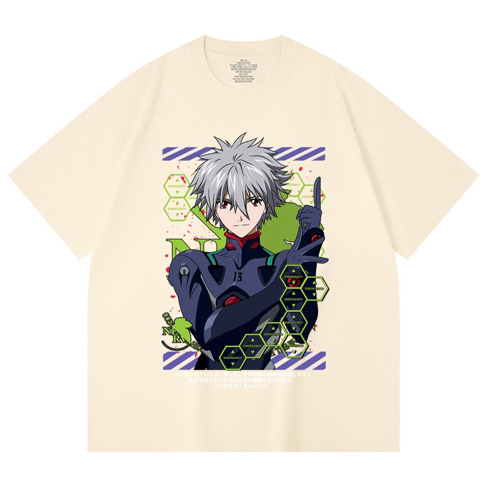 

Хлопковая футболка унисекс плотностью 230 г/м² из 100% хлопка с принтом Evangelion V5 Kagoru XS абрикосовый