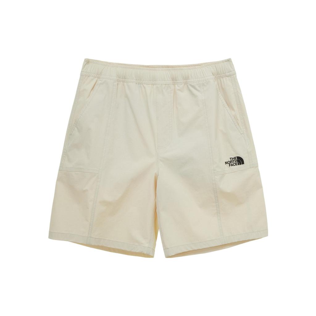 The North Face Elastic Waist Solid Color Loose Straight Leg Shorts Unisex Shorts Off-White NS6NP04C
