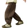 ASK JUNIOR Kids Pants 2025 Winter Thickened Warm Fleece Lantern Pants Boys Retro Casual Trousers