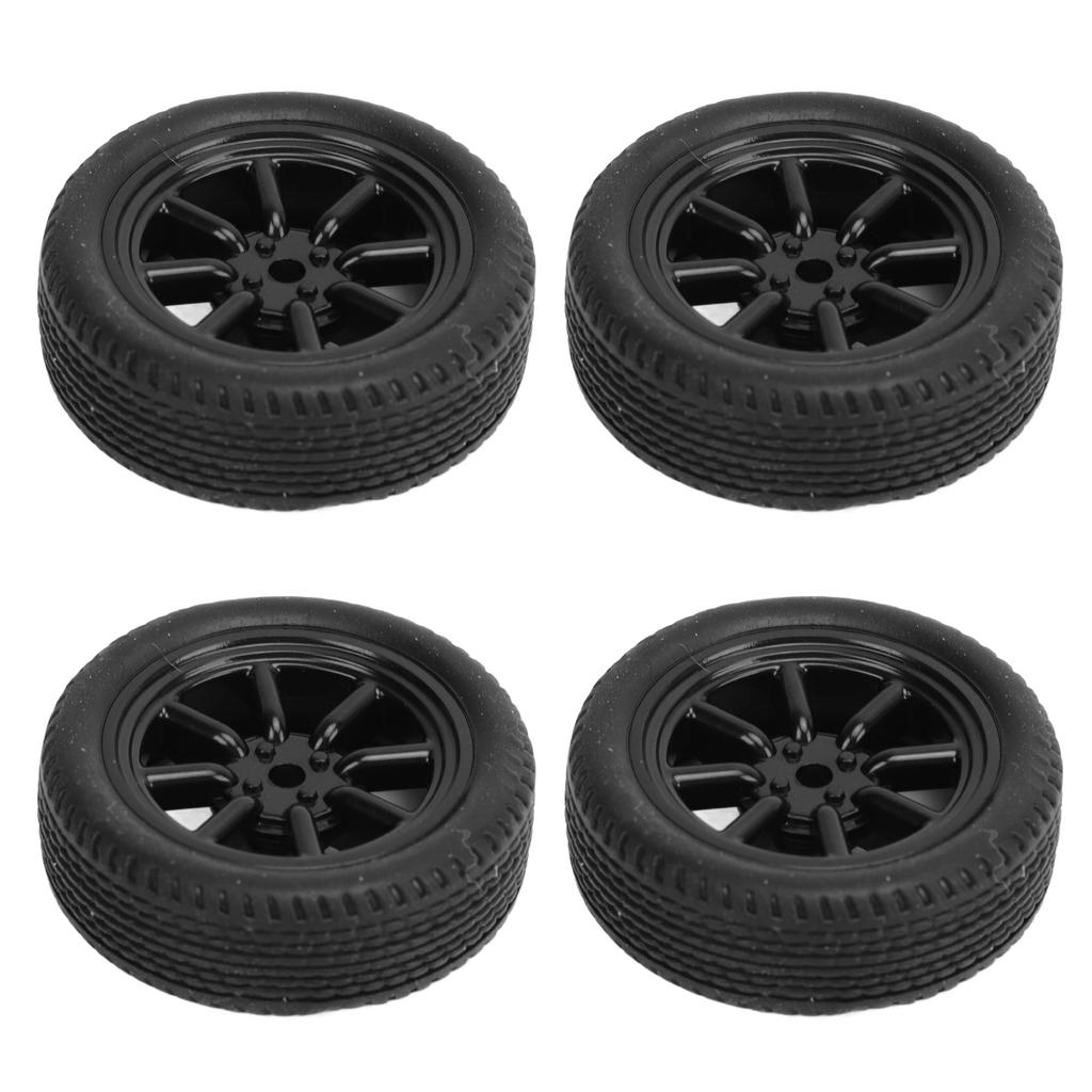 4 Pcs RC Car Tires LA0017 A86 Black 1cm Width 3cm Diameter Rubber Tire Replacement Part for LD?A86