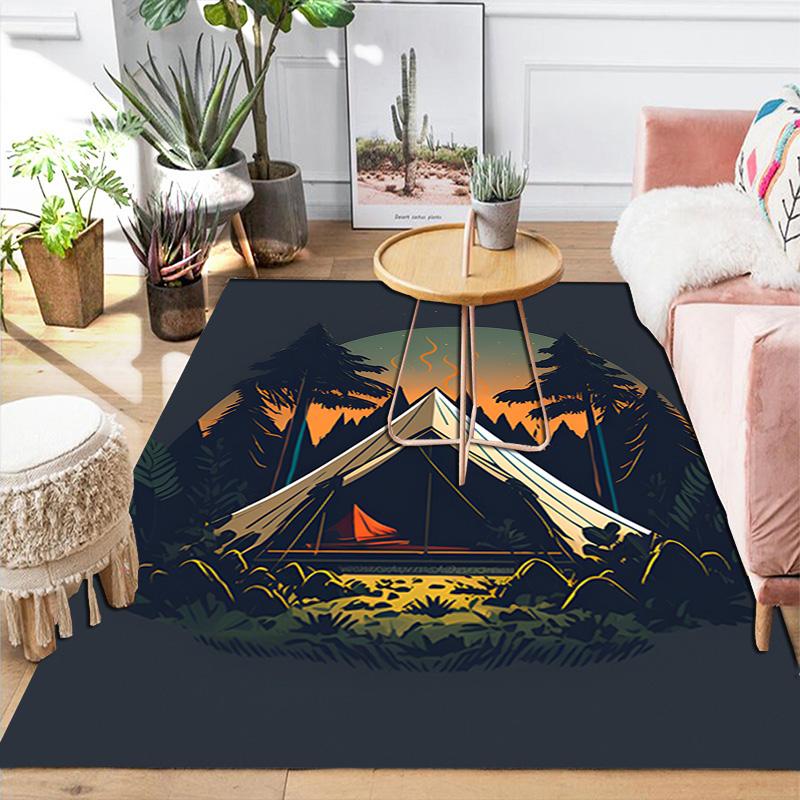 Camping Rug Floor Mat for Living Room or Bedroom Soft and Comfortable Carpet a Gift for Birthday and Holiday.MFF0918414