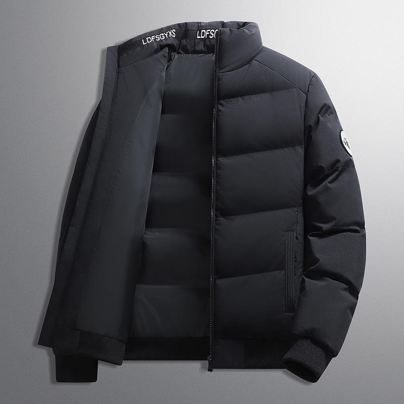 

Men s Winter Casual Stand-Up Collar Cotton Jacket - Trendy, Warm, Cold-Resistant Fashion for Young Adults XXL чорний