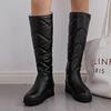 Women's Winter High Knee Boots 2025 Black White Pink Warm Fur Plush Snow Boot Flats Fashion Long Rain Shoes Girls Waterproof