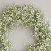 Gypsophila Artificial Plants Wreath DIY Simulated Garland Non-fading Door Hanging Decor Gift 40cm for Wall Door Fireplace Garden