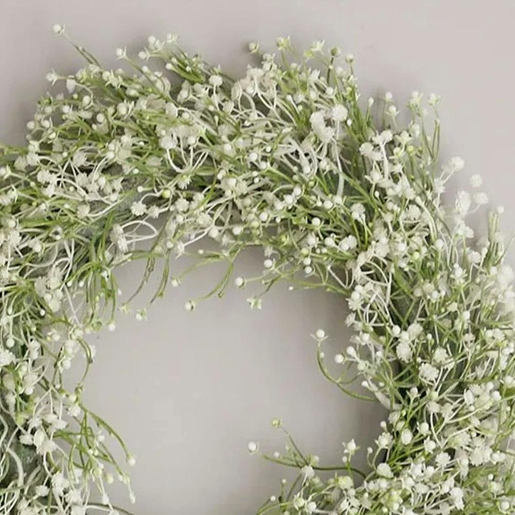 Gypsophila Artificial Plants Wreath DIY Simulated Garland Non-fading Door Hanging Decor Gift 40cm for Wall Door Fireplace Garden