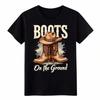 Unisex Vintage Stiefel auf dem Boden Shirt - Lässiges Cowboy Grafik T-Shirt Kostenloser Versand