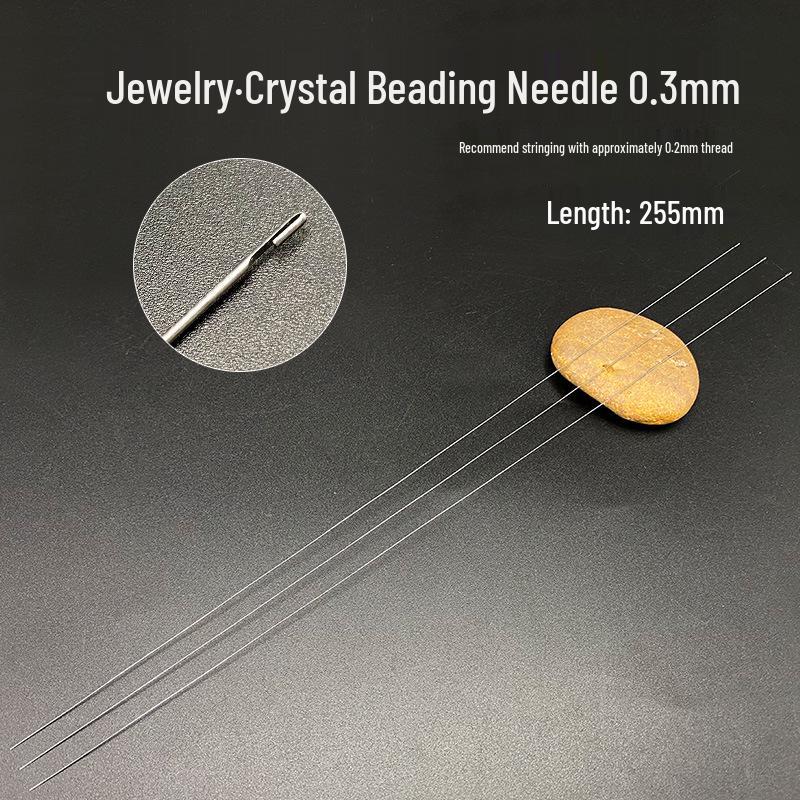 Side-Opening Beading Needle for Threading Crystal and Pearl Beads, Stainless Steel