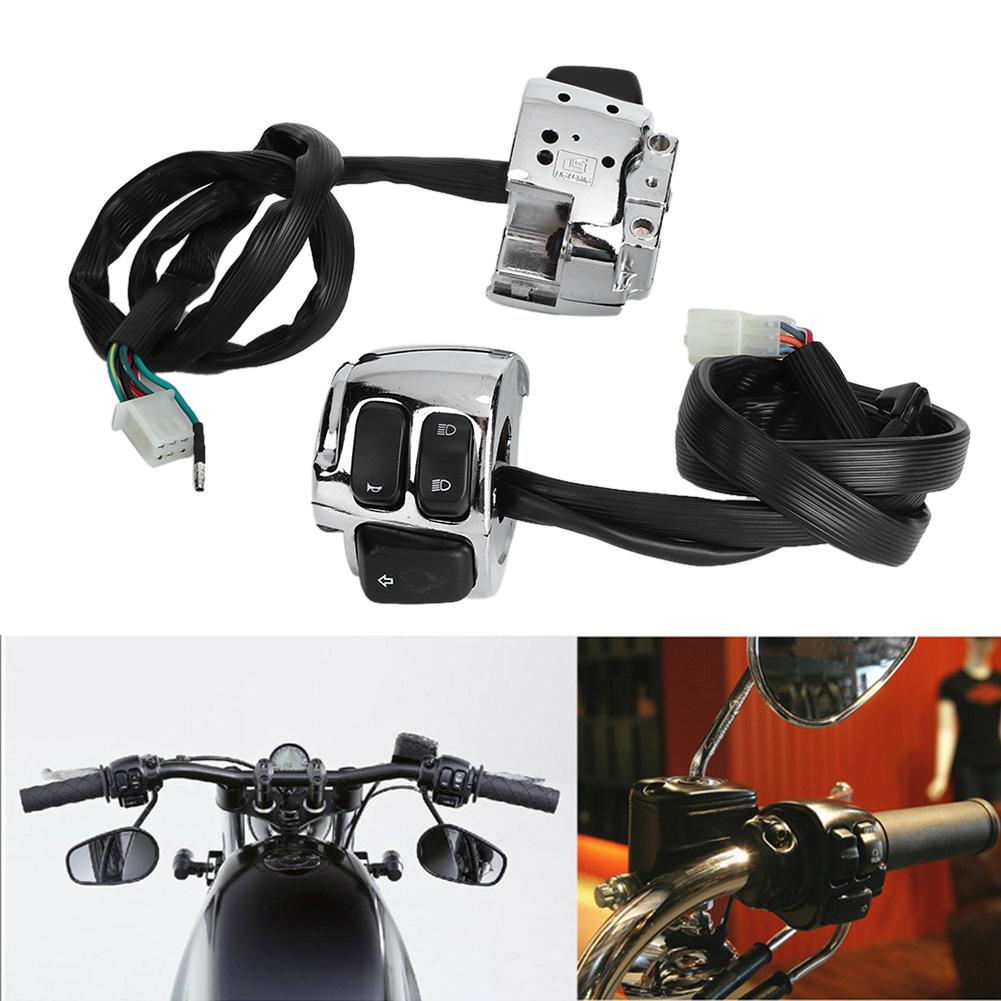 2pcs Motorcycle High Low Beam Handlebar Control   with Wiring Harness