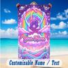 Fantasy Magic Theme Beach Towel Personalized Custom Name & Text Soft Quick Dry Beach Towel for Swimming Travel