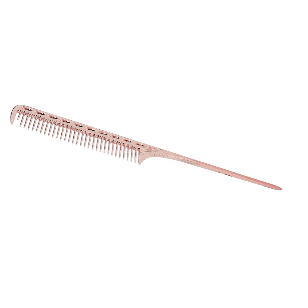 Professional Rat Tail Hair Comb Salon Hairdressing Styling Comb Barber Aluminum Metal CombRose Gold