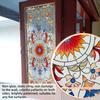Colorful Bird Leaves Electrostatic Stickers for Window Displays Glass Sticker Double-sided Printing Visible