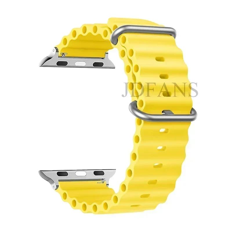 Silicone Ocean Strap for Apple Watch Band Series Ultra 9 8 7 6 5 4 10 SE Iwatch Bracelet 42mm 44mm 45mm 49mm 40mm 41mm 46mm Band
