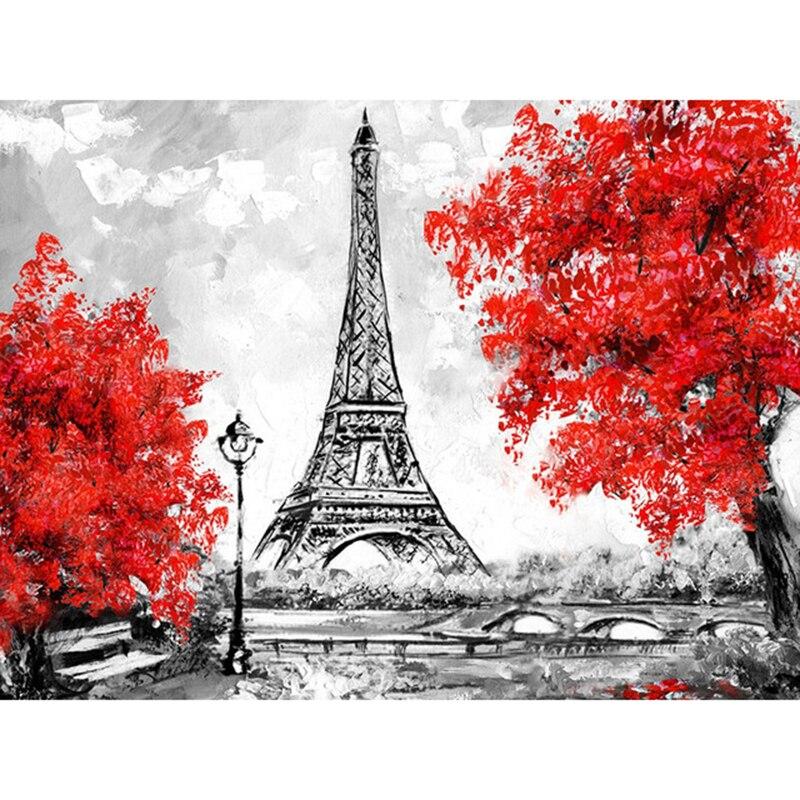 DIY 5D diamantová výšivka Věž Krajina Křížkový steh Mangrove Krajina Diamantová malba Celokulatý vrták Domácí dekorace Dárek