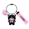 Sanrio Kuromi Flocked Keychain 387690 (Black Animals)