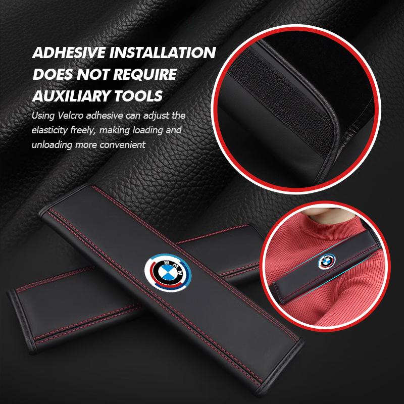 OOYR4 Car Seat Belt Leather Safety Belt Shoulder Cover Protect Pad For BMW X1 X2 X3 X4 X5 X6 F49 F39 F25 G01 F16 G06 G07 F25 F30