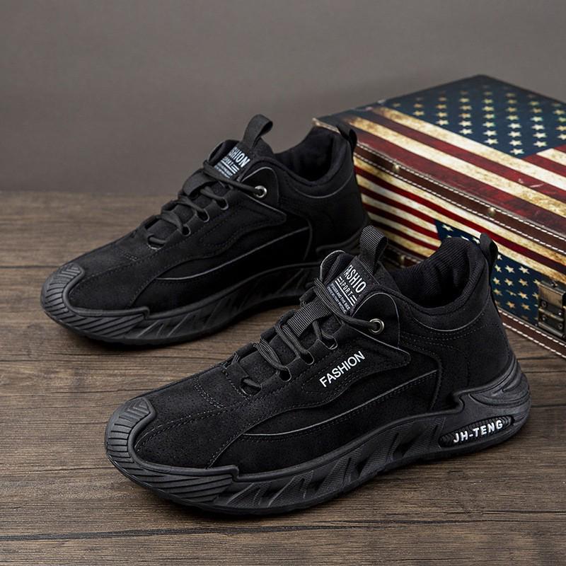 Men's Plus Size Retro Soft Sole Sneakers, Casual Outdoor Lace-Up Running Shoes